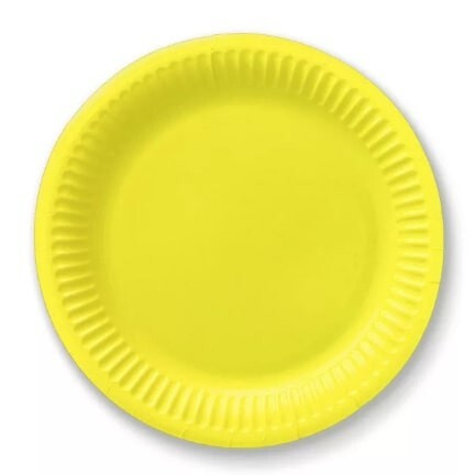Тарелки одноразовые бумажные желтые, для праздника 18 см 50 шт  #1