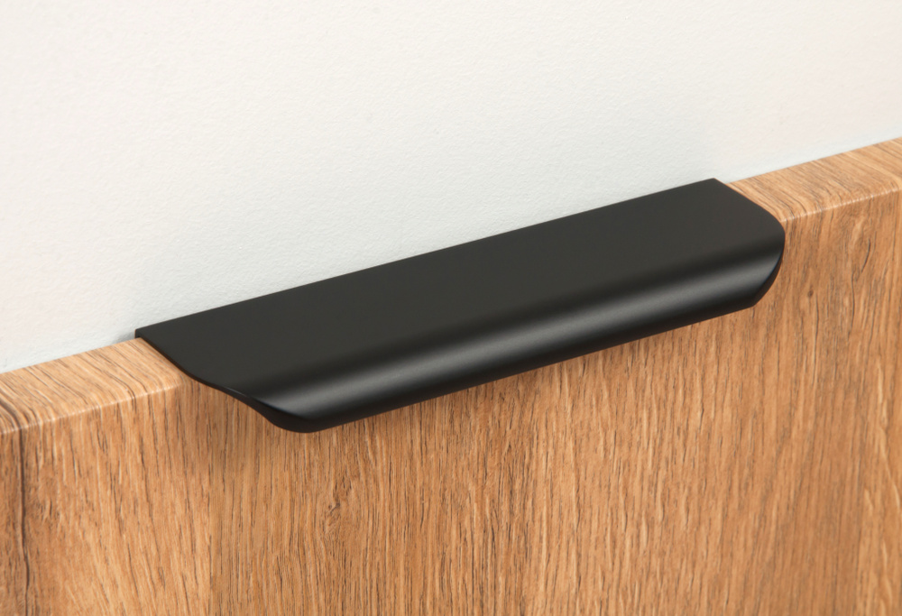 Мебельная ручка торцевая MONTE, длина - 297 мм, установочный размер - 224 мм, цвет - Чёрный матовый, #1