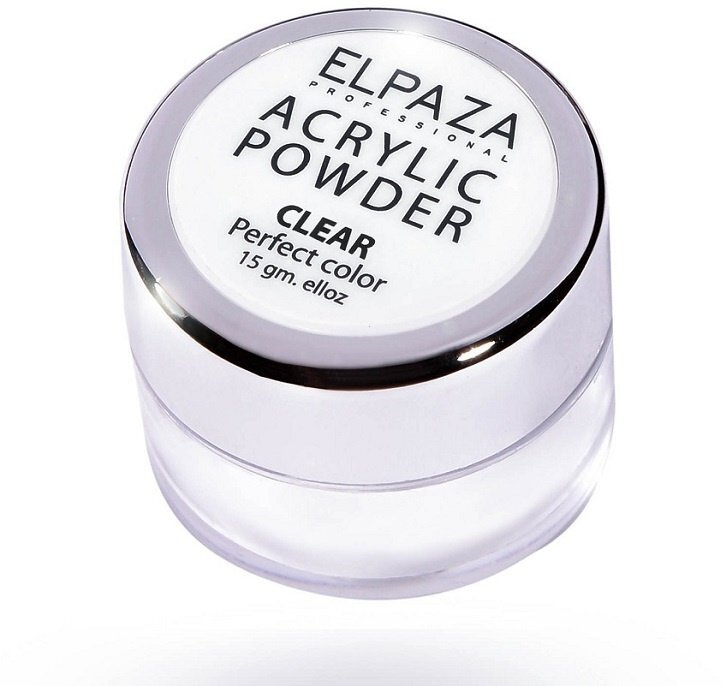 ELPAZA Акриловая пудра прозрачная Acrylic Powder Clear Декор для ногтей 15 гр  #1