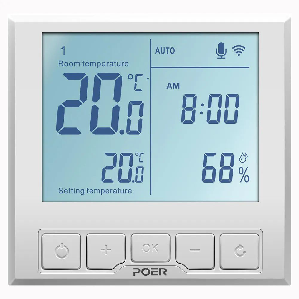 Терморегулятор для теплого пола с wifi, электронный настенный термостат, с датчиком температуры, тип #1