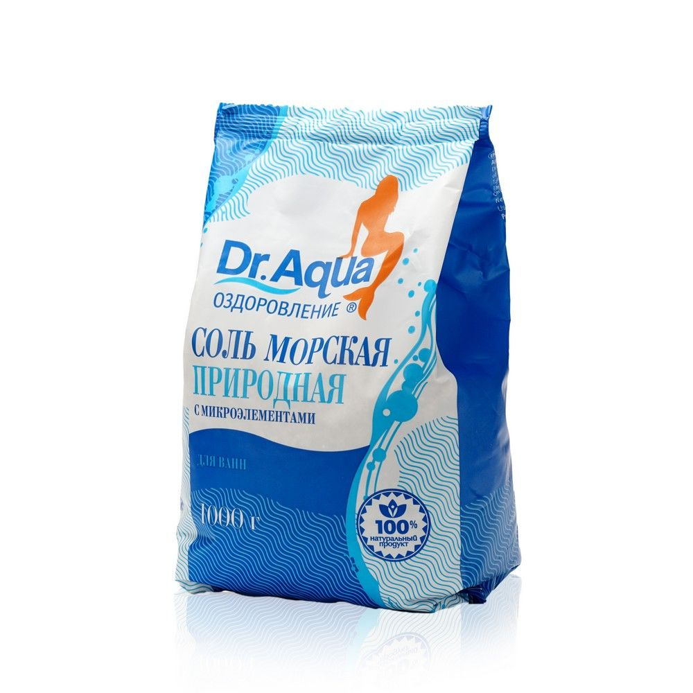Соль для ванны Dr.Aqua " Морская природная " с микроэлементами 1000г ...