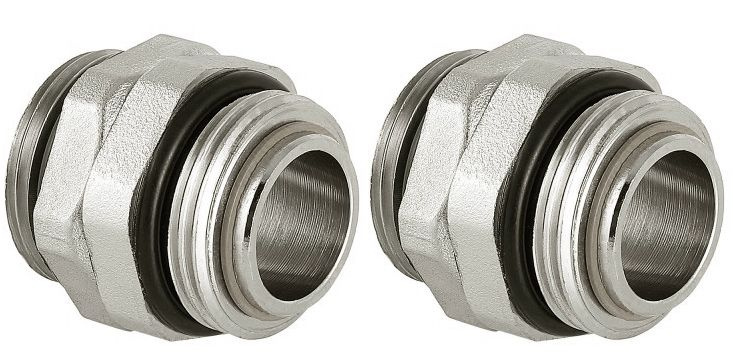 Ниппель сдвоенный 1"НР с уплотнительным кольцом TIM (2 шт.), M313-44-2 ...