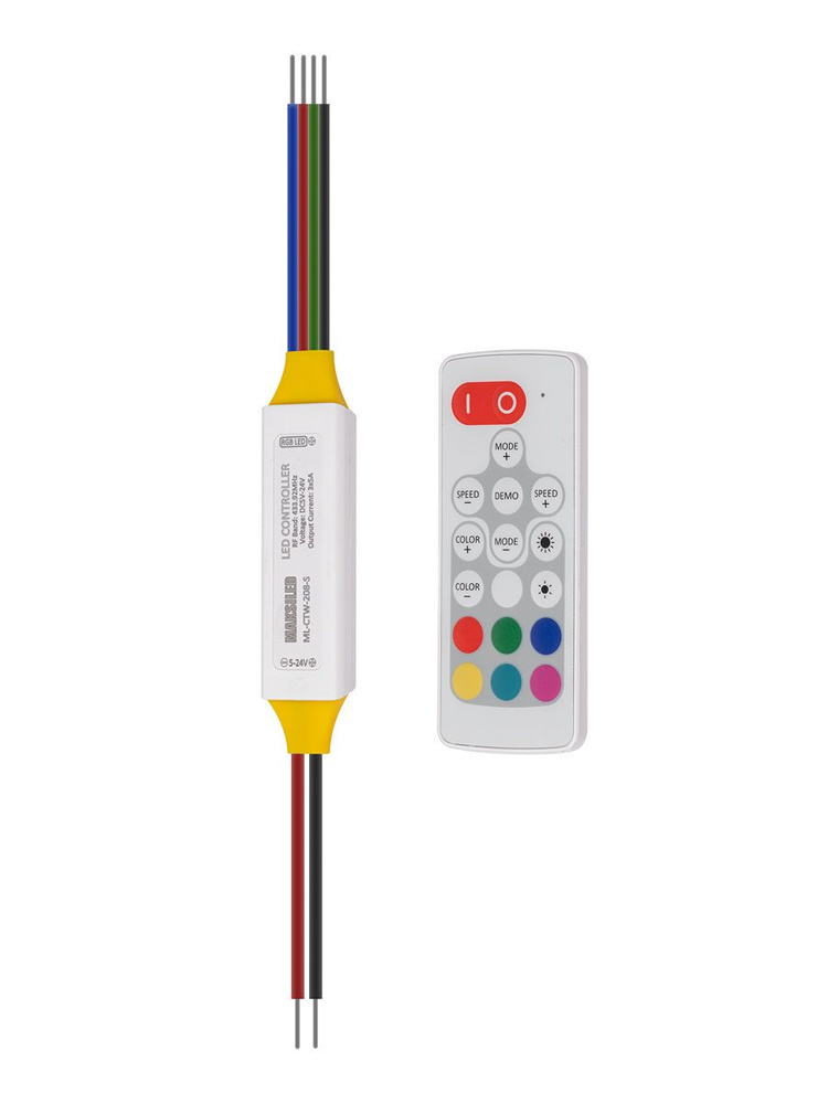 Контроллер для RGB ленты 5-24В, 90/180/360Вт, 3 канала х 5А, IP68 ...