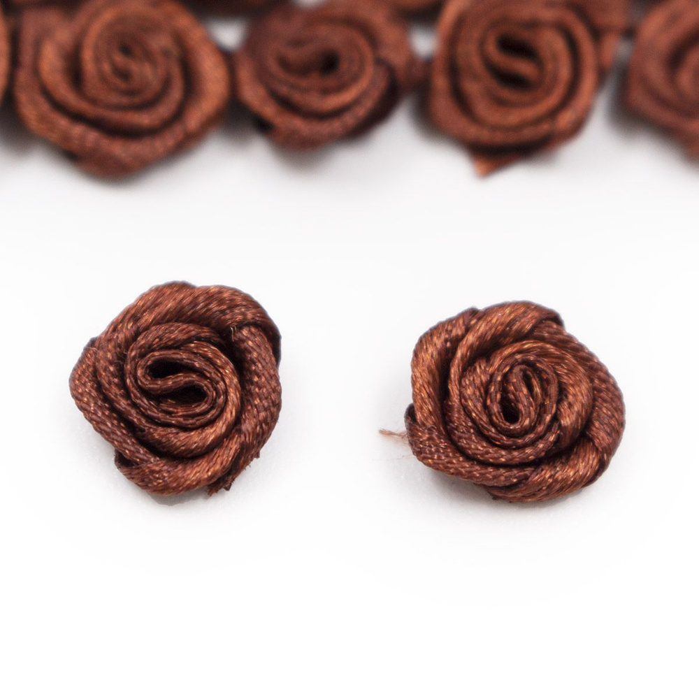Цветы пришивные атласные Айрис, Роза 1,1 см, цветочки для рукоделия, скрапбукинга  #1