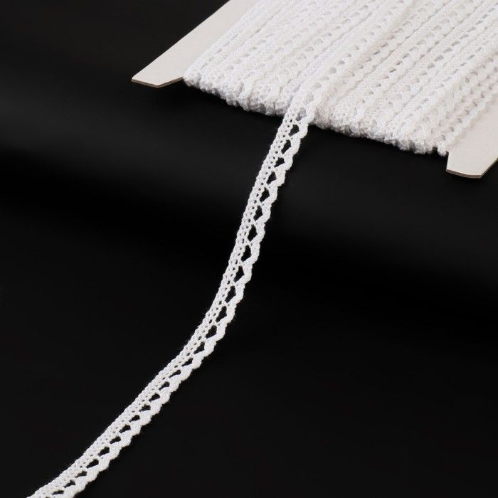 Кружево вязаное, 10 мм x 15 м, цвет кипенно-белый - купить с доставкой ...