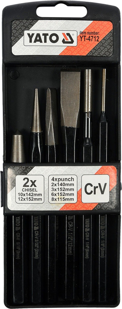 Зубило по металлу, выколотки и кернер, набор 6 предметов - купить с ...