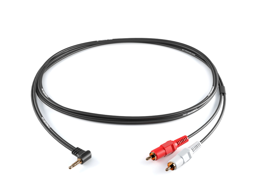 Межблочный кабель с угловым разъемом 3,5mm miniJack TRS-2RCA(male) PROCAST cable C-MJ/2RCA.2 длина 2m, #1
