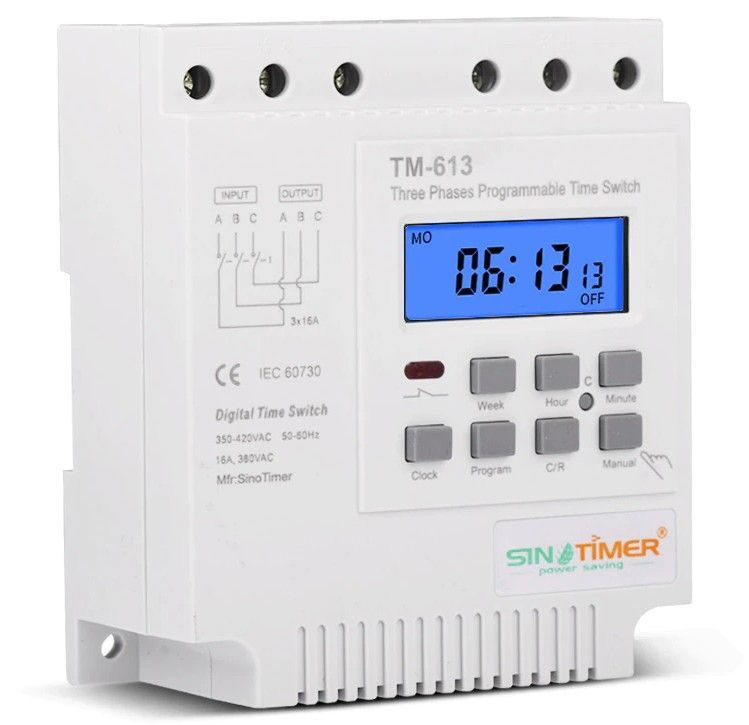 Реле времени недельное 3-х фазное 380В Sinotimer TM613 - купить по ...