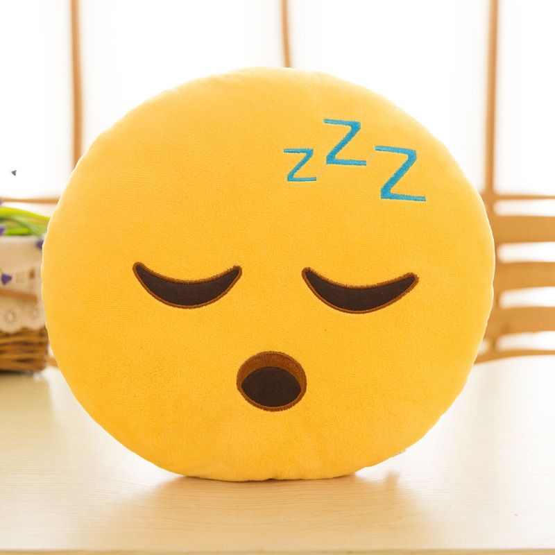 Декоративная подушка Смайлик Эмоджи Emoji Глубокий крепкий сон ZZZ, 28 см  #1