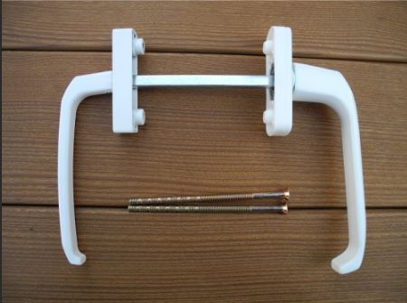 Ручка-гарнитур балконная двухсторонняя алюминиевая (узкая/широкая), RAL9016, белый  #1