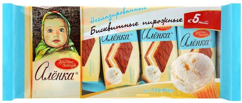 Пирожные бисквитные Аленка со вкусом пломбира, 175 г* 3 шт. - купить с ...