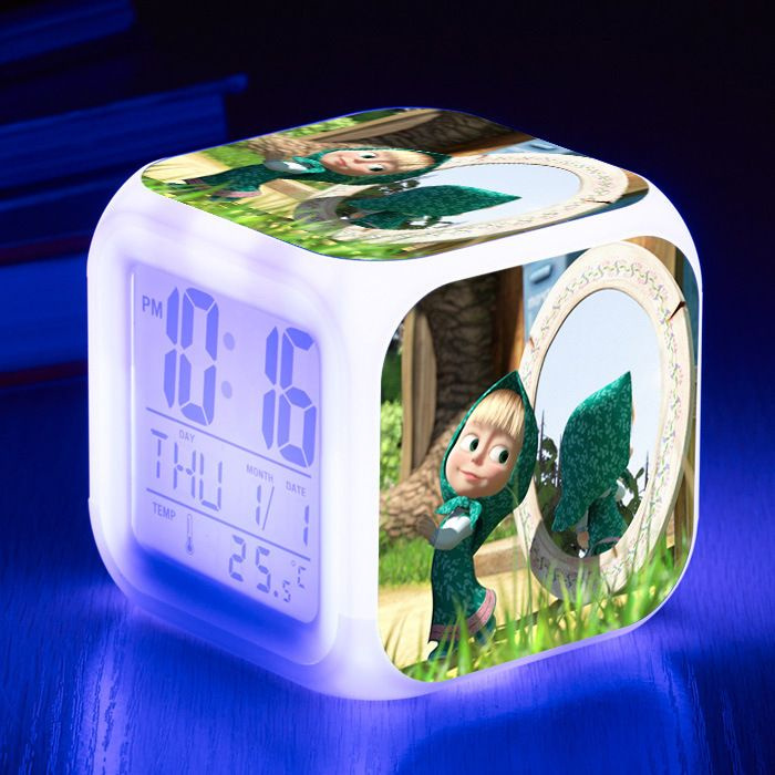 Электронный будильник из мультфильма,Маша и медведь,clock купить по ...