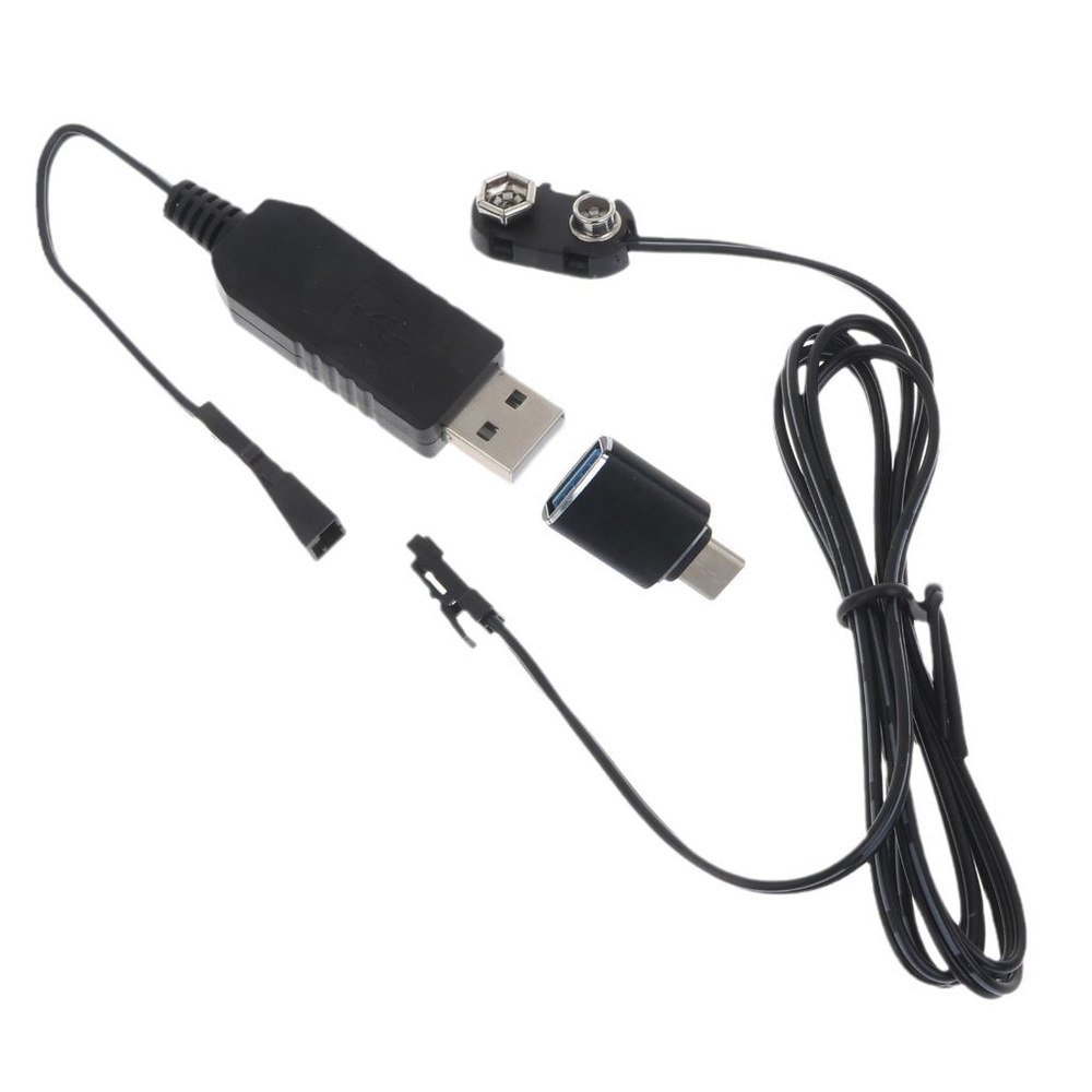 9В Батарея Устранитель USB Тип C Кабель 5В к 9В Преобразователь ...