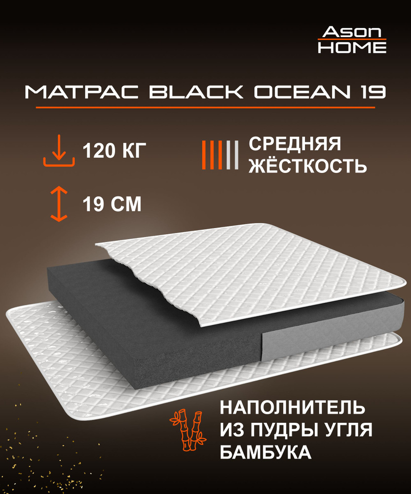 Ason Матрас Black Ocean 19, Беспружинный, 70х190 см #1