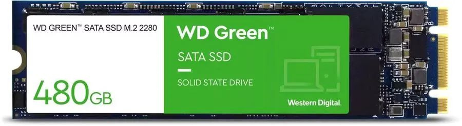 Western Digital 480 ГБ Внутренний SSD-диск Green M.2 SATA3 6.0 Гбит/с (WDS480G3G0B)  #1