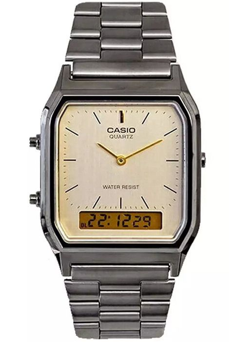 Электронные мужские наручные часы Casio Collection AQ-230GG-9A с двойным временем  #1