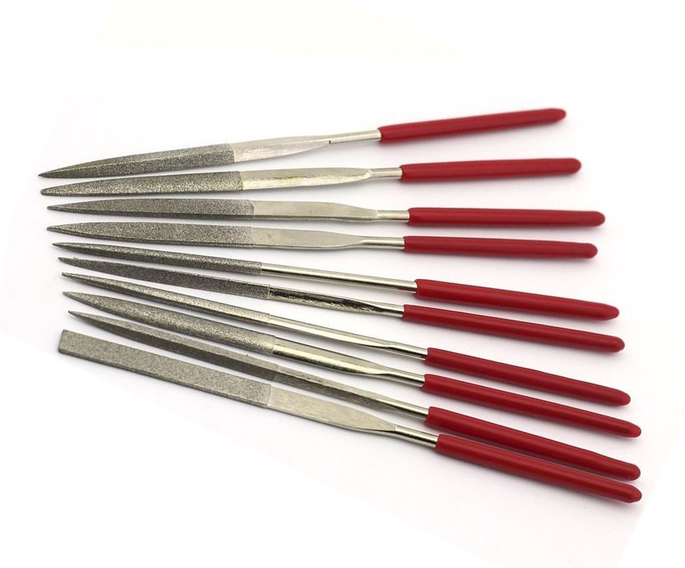 Набор надфилей с ручками, алмазные, 10 шт., чехол, JAS 4351 - купить с ...