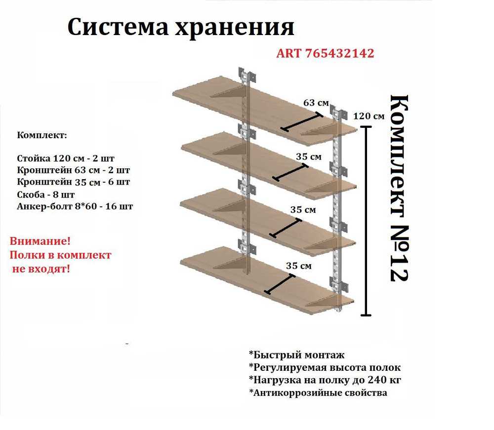 Регулируемые системы для полок