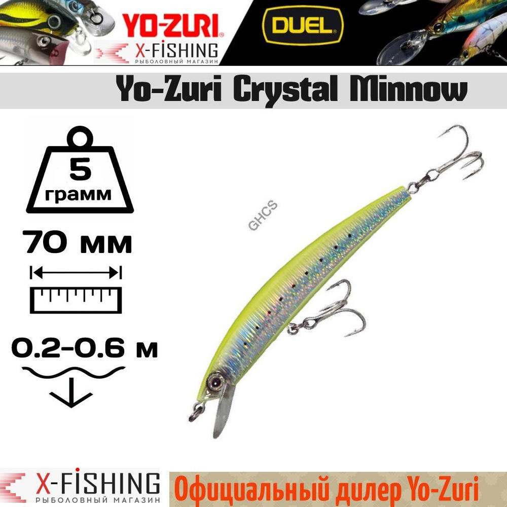 Yo-Zuri Crystal Minnow 70F - обзор, характеристики, отзывы