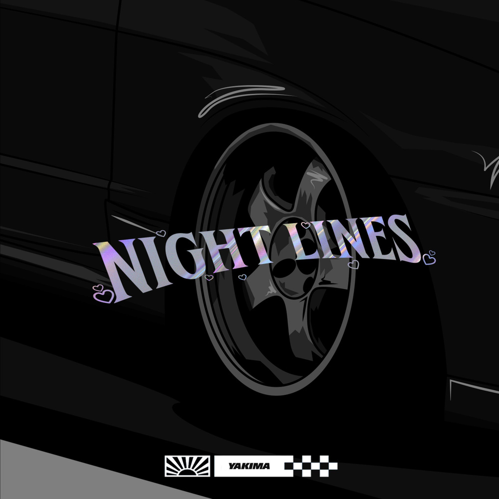 NIGHT LINES <3 - JDM Голографическая наклейка на автомобиль Аниме