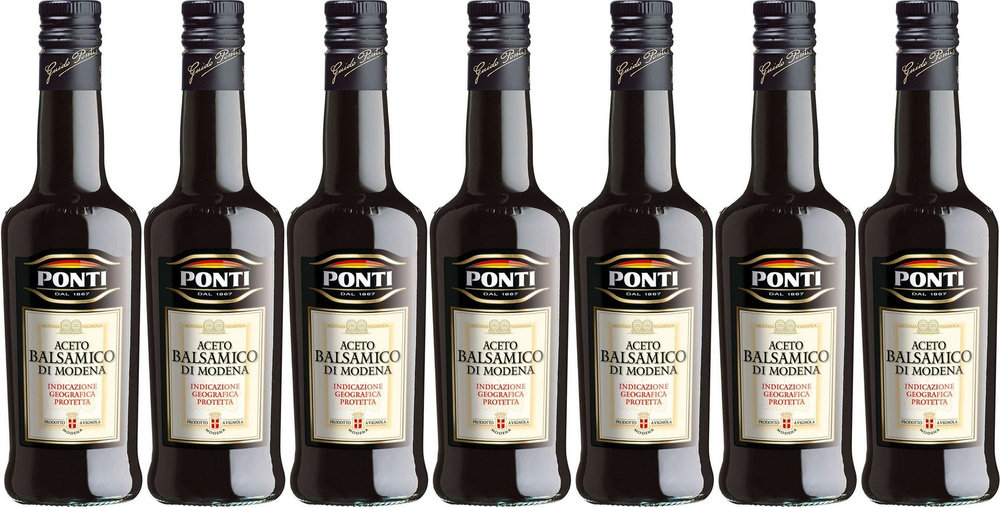 Уксус Ponti бальзамический из Модены 6%, комплект: 7 упаковок по 250 мл ...