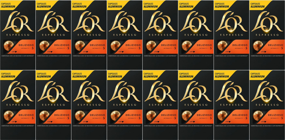 Кофе L'OR Espresso Delizioso молотый в капсулах 5,2 г х 10 шт, комплект: 16 упаковок по 52 г  #1