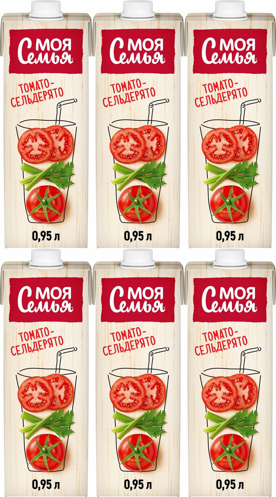 Напиток сокосодержащий Моя Семья томат-сельдерей концентрированный 0,95 л, комплект: 6 упаковок по 0.95 #1