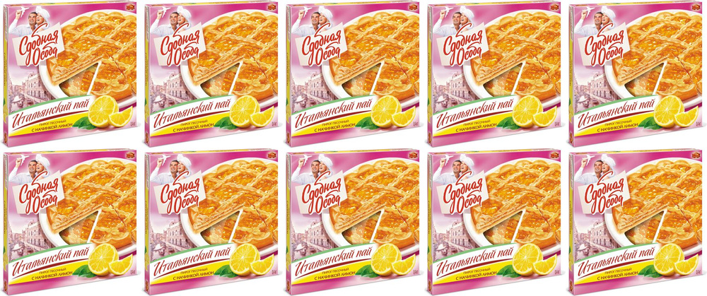 Пирог Сдобная Особа Итальянский пай песочный с лимоном, комплект: 10 упаковок по 400 г  #1