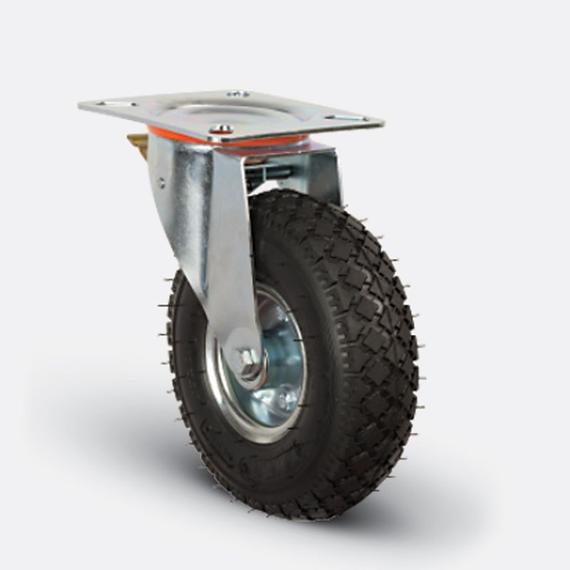 Превматическое колесо с поворотной платформой и тормозом D 260 мм до 110 кг EMES EG01SBRH260F  #1