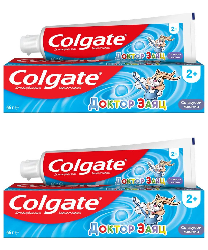 Colgate Зубная паста Детская Доктор-Заяц Жвачка, 50 мл, 2 шт #1