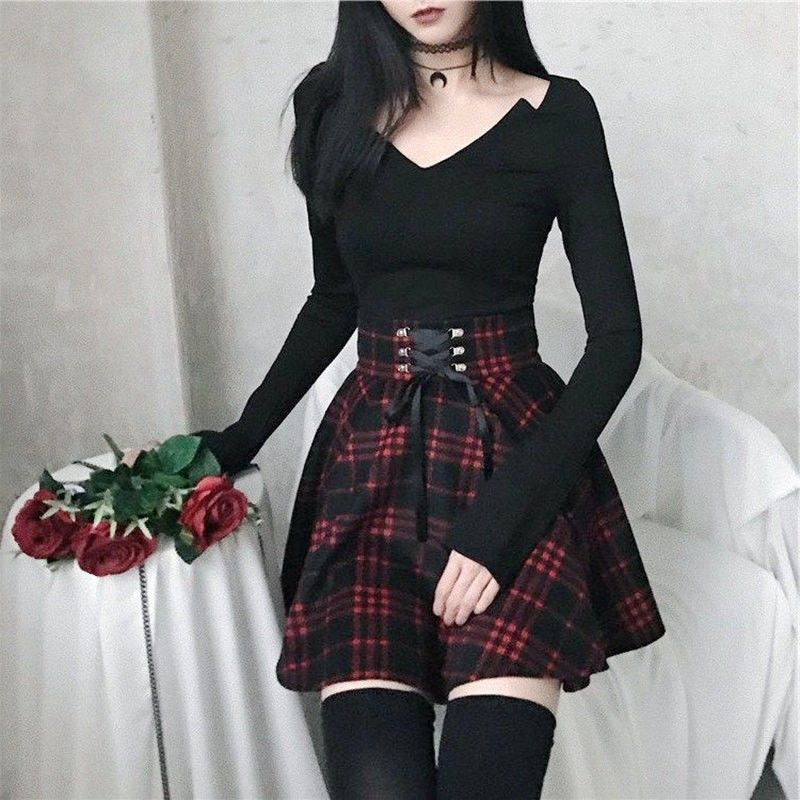 Goth outfit Грандж 2020 корейская одежда