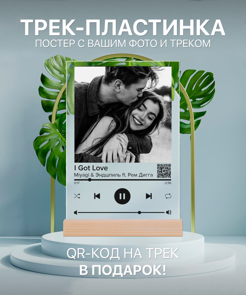 Трек пластинка с QR-кодом на трек! Подарок для родных и близких - купить по  низкой цене в интернет-магазине OZON (948171451)