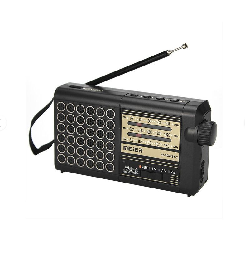 Радиоприемник Meier M-9002BT-S+MP3 плеер Solar панель (черный) #1
