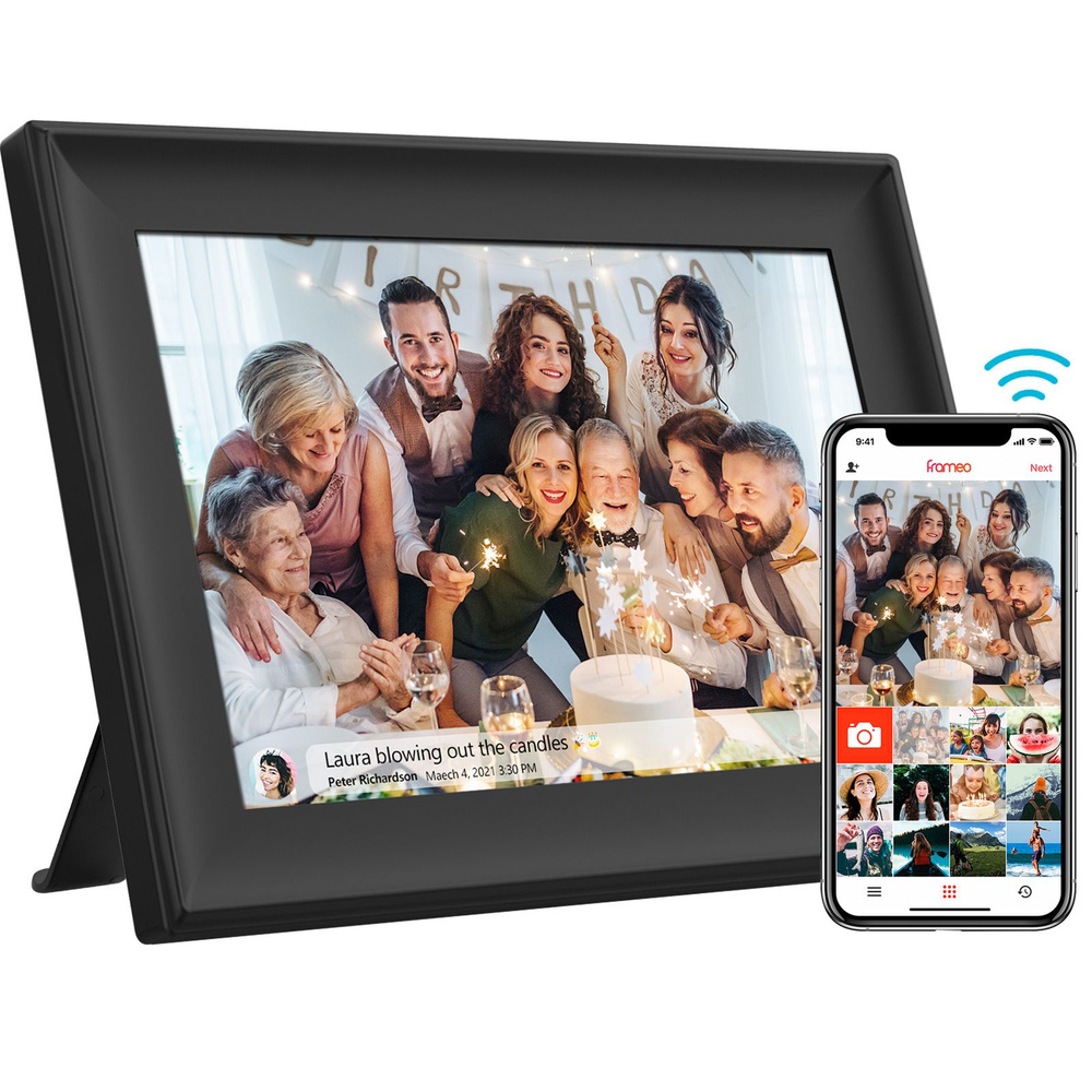 FRAMEO BX-101 10,1-дюймовая Цифровая Фоторамка Smart WiFi 1280x800 IPS С  Сенсорным ЖК-экраном, Мгновенный Обмен Через Приложение Frameo Из Любого  Места - купить по выгодным ценам в интернет-магазине OZON (1466829370)