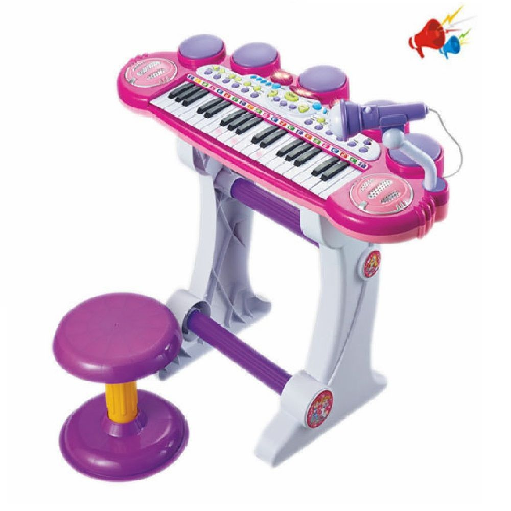 Пианино детское музыкальное 37 клавиш Синтезатор 61.5 см на ножках со ...