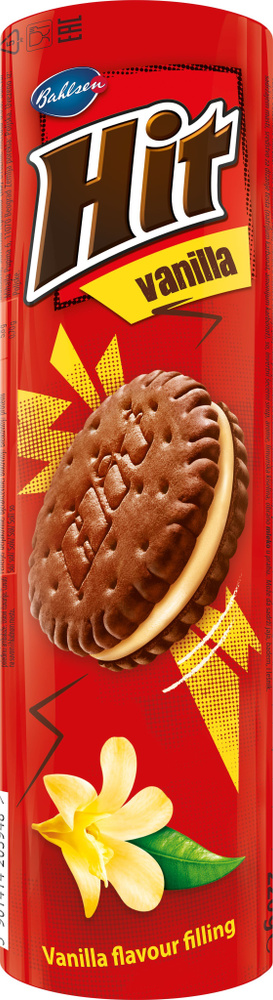 Печенье-сэндвич Hit Vanilla, с нежной начинкой со вкусом ванили, 220 гр ...