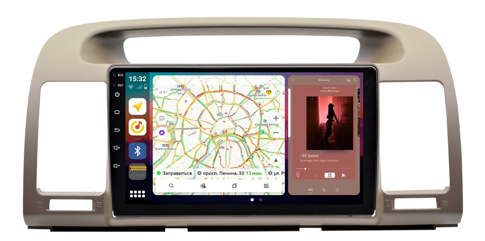 Автомагнитола для Toyota Camry V30 + Камера (8 ядер, 8/256 ГБ, 4G-SIM, DSP, Android 11, адаптация под #1