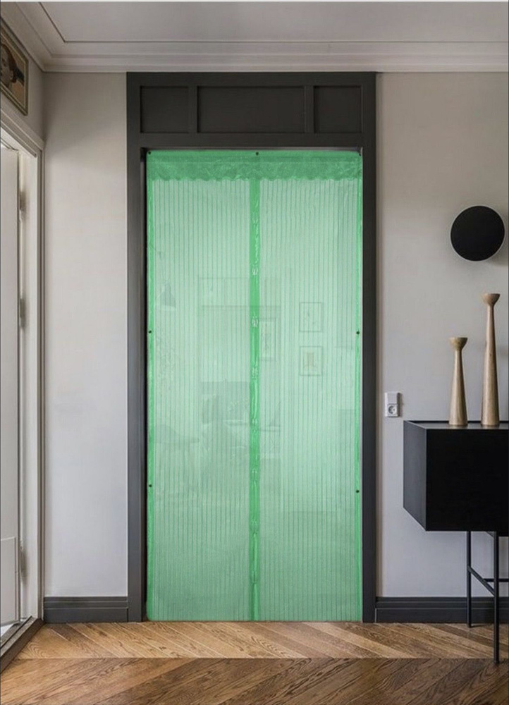 Москитная сетка дверная на магнитах 120 х 210 см. Цвет: Зеленый  #1