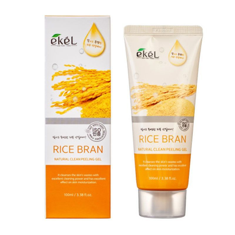 Ekel / Пилинг-скатка для умывания с рисовыми отрубями, гель. скраб Rice Bran Natural Clean Peeling Gel, #1
