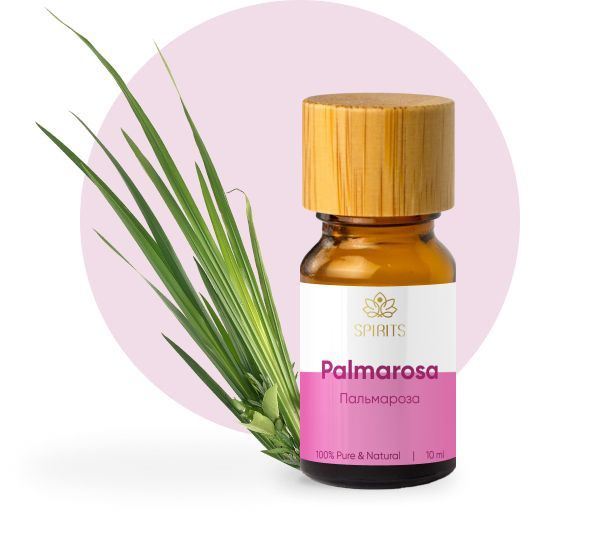 Эфирное масло Пальмароза 10 мл (Cymbopogon martinii) натуральное для ароматерапии, массажа, тела, волос, #1
