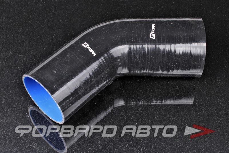 Патрубок силиконовый 89 мм, 45, L150*150 мм, 4 слоя армировки, чёрный ...