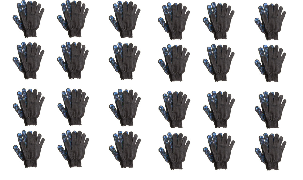 Перчатки рабочие х/б с ПВХ покрытием Точка, 10 класс вязки, 4-х нитка х 24шт  #1