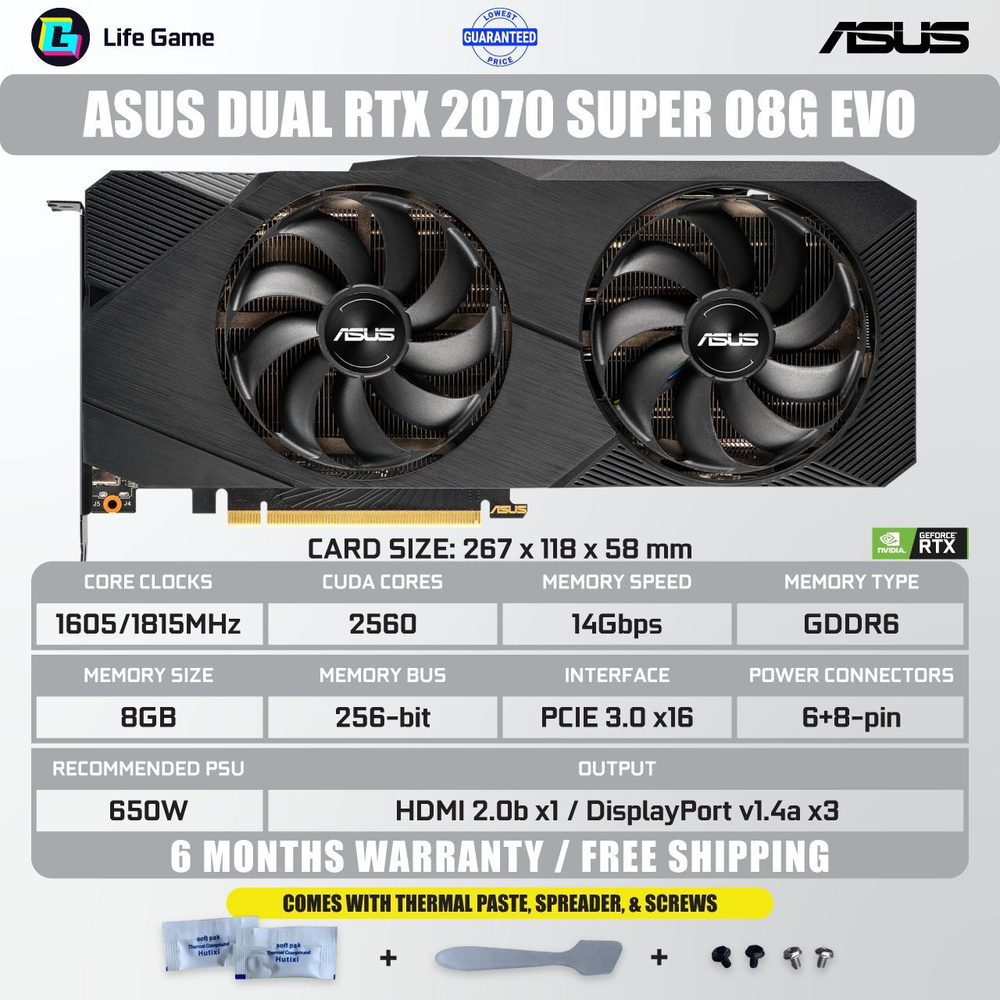 Видеокарта NVIDIA GeForce RTX 2070 SUPER, 8 ГБ GDDR6 - купить по низким ...
