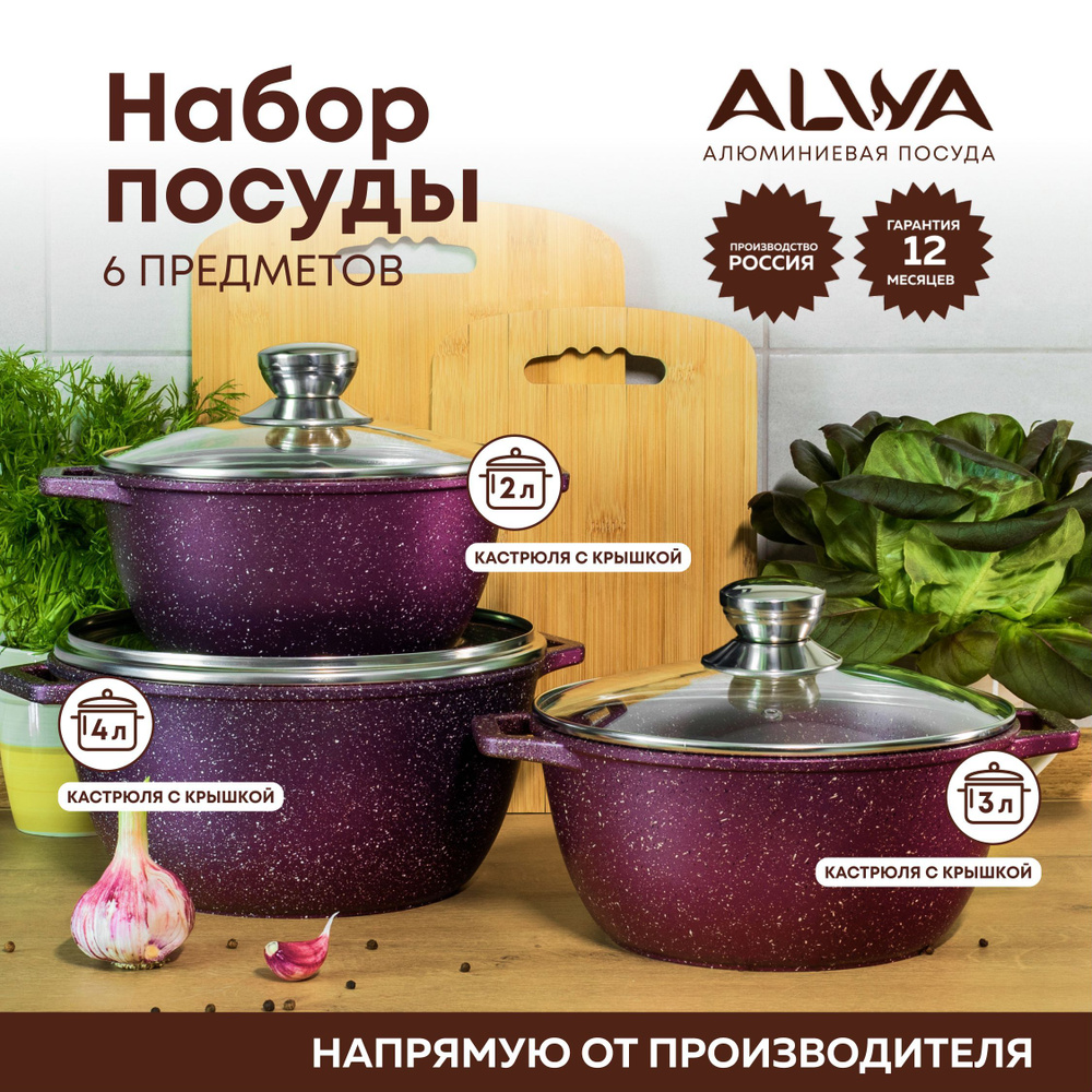 Кухонный набор посуды для приготовления ALWA Кастрюля 2 л с крышкой ...