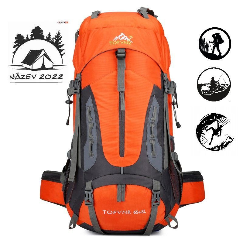 Рюкзак туристический 70L оранжевый, 70 л - купить по выгодной цене в ...
