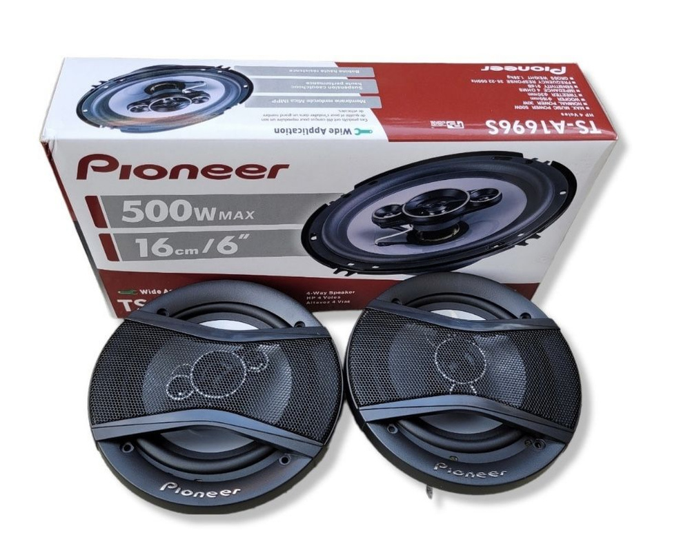 Автоколонки Pioneer TS-A1696S, динамики колонки мощные музыкальные 16 см в  машину пионер