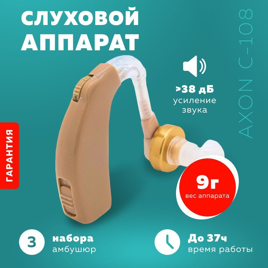 Слуховой аппарат для пожилых, взрослых, детей, Axon C-108 - купить с  доставкой по выгодным ценам в интернет-магазине OZON (745128319)