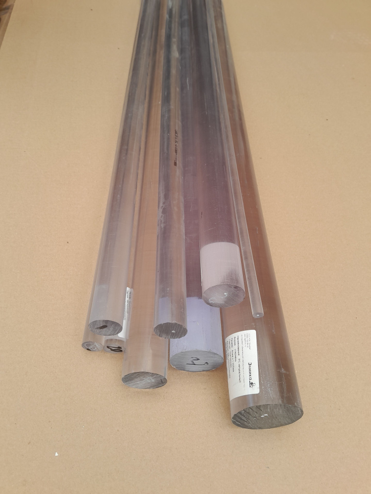 Поликарбонат стержень прозрачный бесцветный (РС) диаметр 80мм длина ...