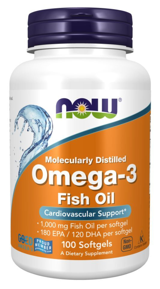 Омега 3 NOW Omega-3 Fish Oil 1000 мг рыбий жир, 100 гелевых капсул #1