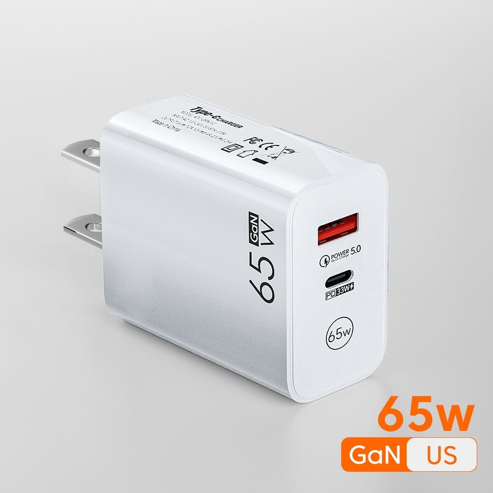 Универсальный блок питания 65W氮化镓充电器, 65 Вт, USB Type-C, USB 3.0 Type-A,  Quick Charge 3.0 - купить по выгодной цене в интернет-магазине OZON  (1096310548)